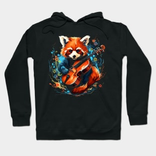 Red Panda Playing Violin Hoodie